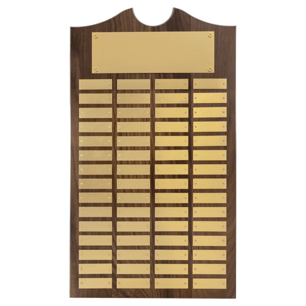 14" x 25"/Plates 7/8" x 2 3/4" American 60 Plate Perpetual Plaque with Brushed Brass Plates Thumbnail