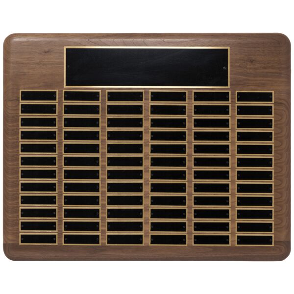 22" x 30"/Plates 7/8" x 2 3/4" American 72 Plate Perpetual Plaque with Brass Plated Steel Plates Thumbnail
