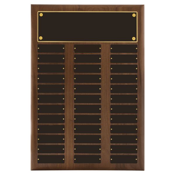 14" x 20"/Plates 1" x 3 1/4" American 36 Plate Perpetual Plaque with Brass Plates Thumbnail