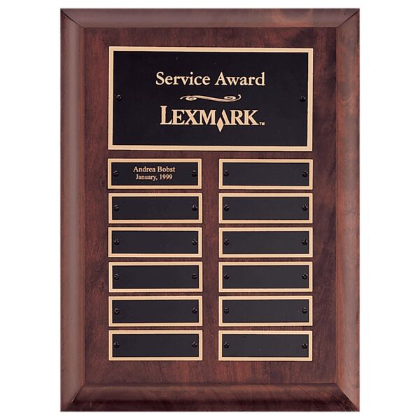 9" x 12" Airflyte Finish Perpetual Plaque with 12 Border Laserable Brass Perpetual Plates Thumbnail