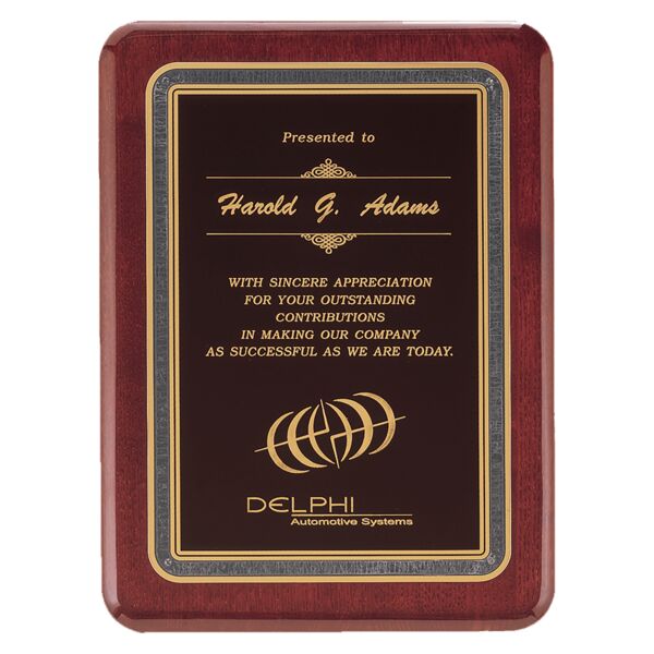 9" x 12" Piano Finish Plaque with Florentine Design LaserFX Plate Thumbnail