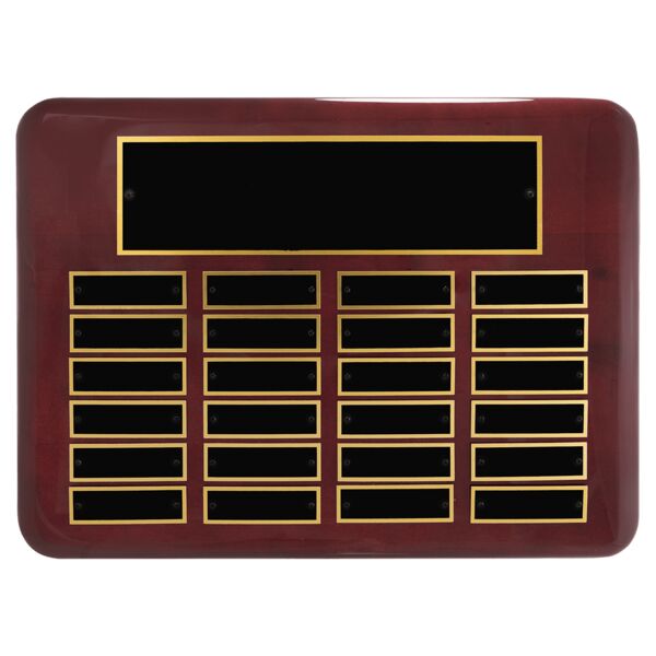 11" x 15"/Plates 7/8" x 2 3/4" Piano Finish 24 Plate Perpetual Plaque with Brass Plates Thumbnail
