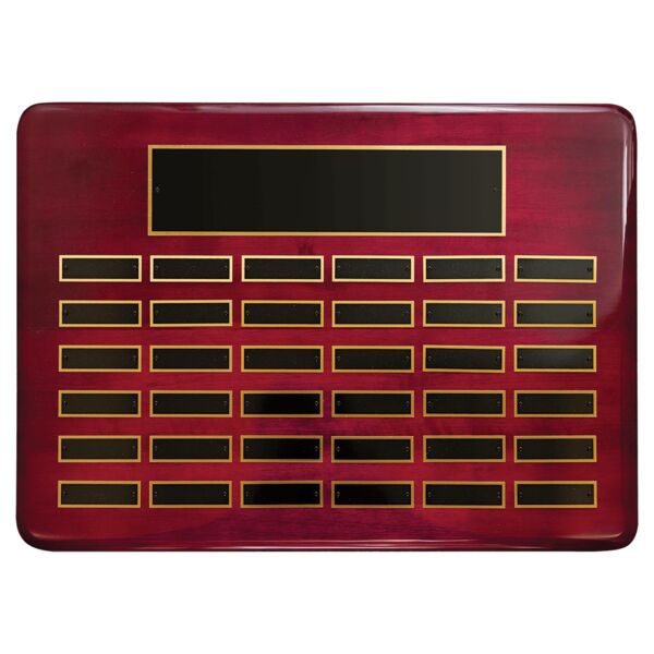15" x 21"/Plates 7/8" x 2 3/4" Piano Finish 36 Plate Perpetual Plaque with Brass Plates Thumbnail