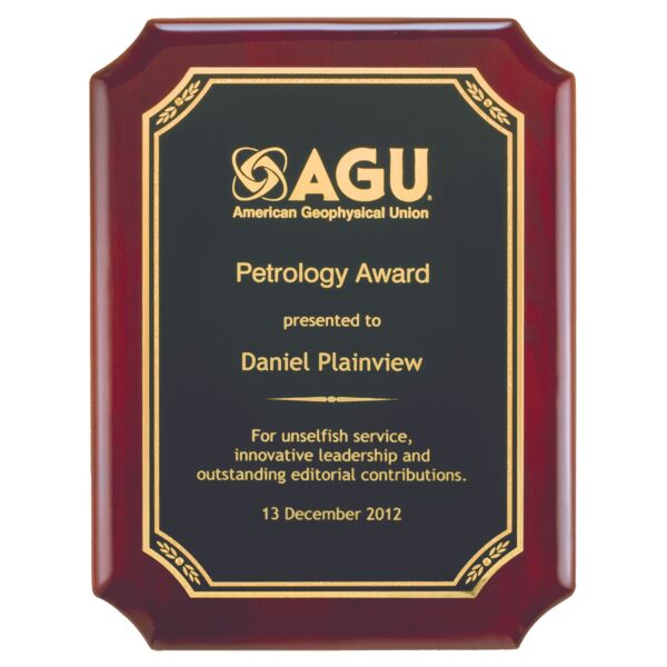 9" x 12" Airflyte Piano Finish Plaque with Florentine Leaf Design LaserFX Plate Thumbnail