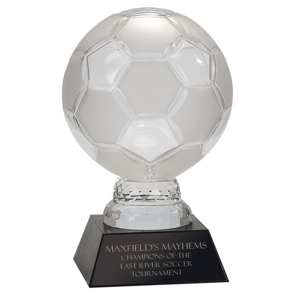 12" Glass Soccer Ball with Marble Base Thumbnail
