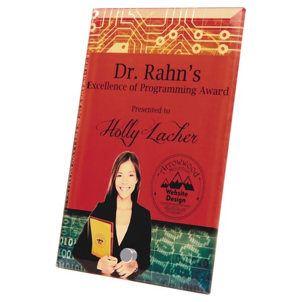 4" x 6" Sublimatable Vertical Glass with 1 Pin Thumbnail