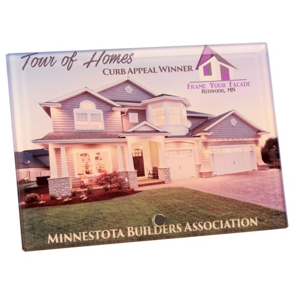 7" x 5" Sublimatable Horizontal Glass with 1 Pin Thumbnail