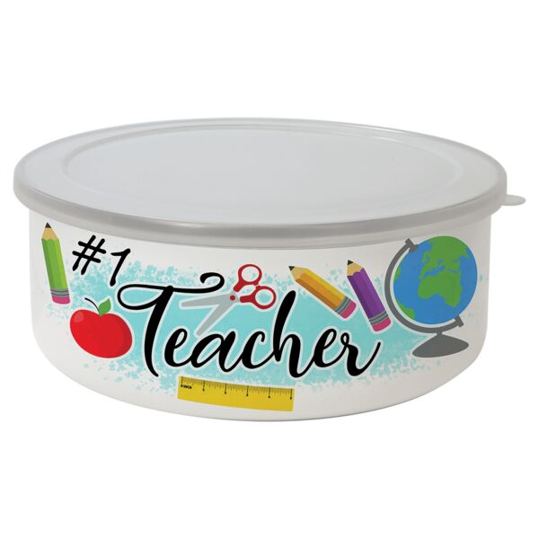 24 oz. Short Enamel Bowl with Lid Thumbnail