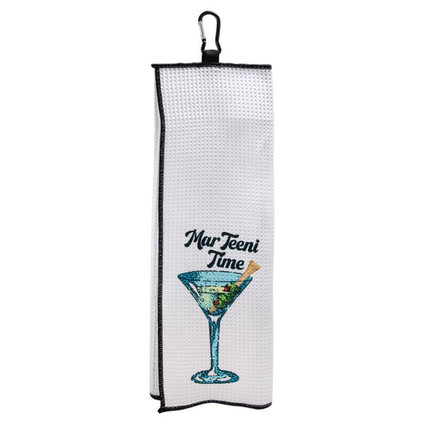 17" x 17" Trifold Sublimatable Golf Towel with Border and Carabiner Thumbnail