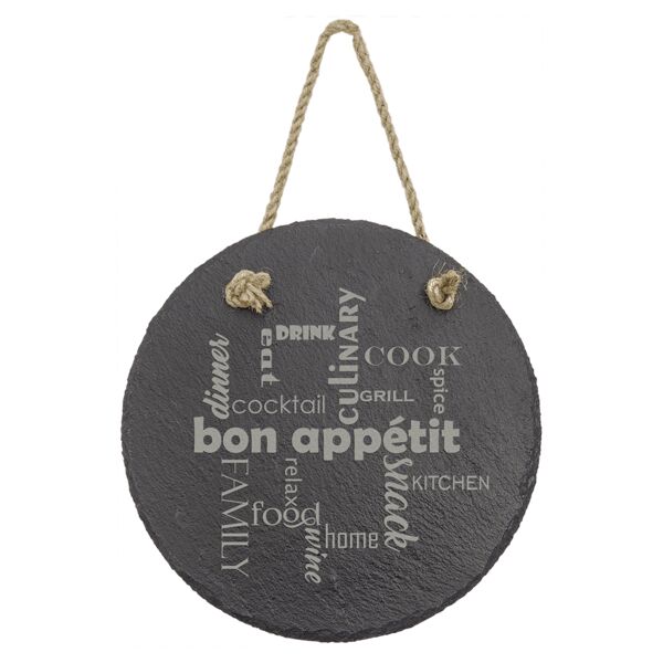 7" Round Slate Decor with Hanger String Thumbnail