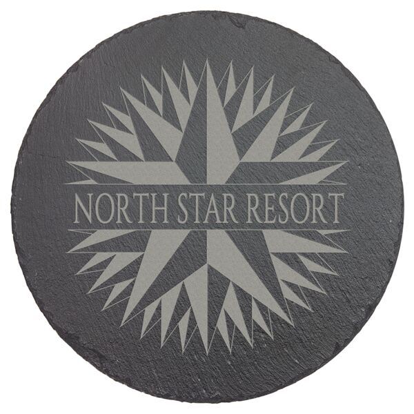 9 3/4" Round Slate Decor with Foam Pads Thumbnail