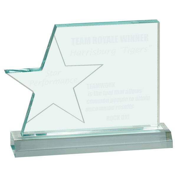 7 1/4" x 5 1/4" Jade Star Page Acrylic with 7 1/2" Base Thumbnail