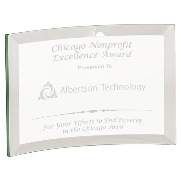 6" x 4" x 3/8" Jade Glass Crescent Thumbnail