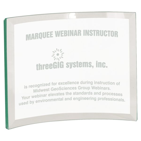 8" x 6" x 3/8" Jade Glass Crescent Thumbnail