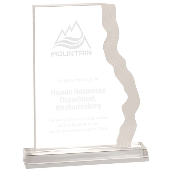 5" x 7" Frosted Waterfall Edge Acrylic with 5 1/2" Base Thumbnail