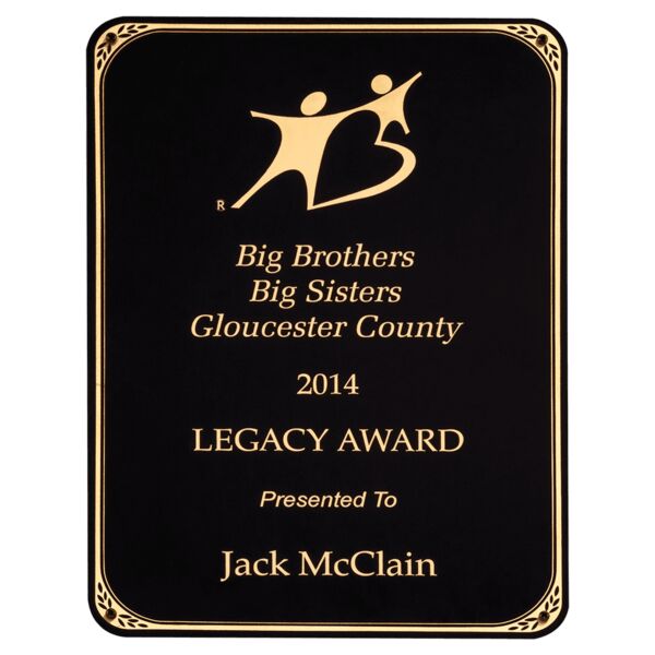 6 1/4" x 8 1/2" LaserFX Laser Plate with Rounded Corners, Border and Four Holes Thumbnail