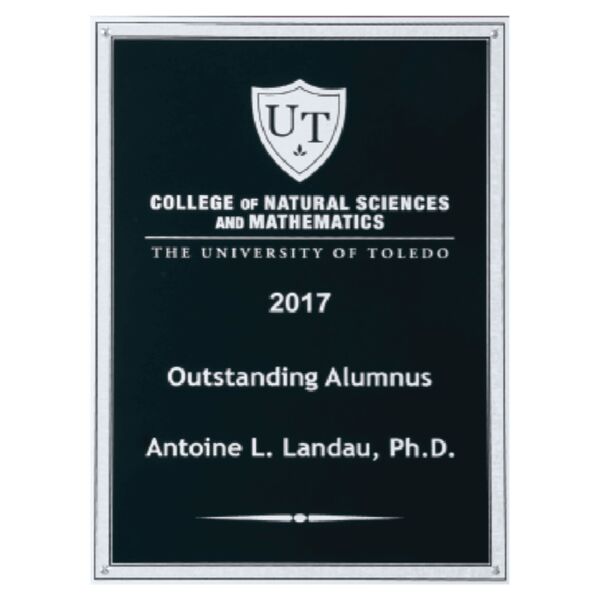 6" x 8" Laser Engravable Aluminum Plate with Florentine Border, Textured Center and Four Holes Thumbnail