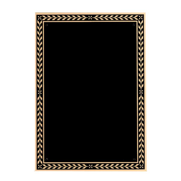 5 1/4" x 7 1/4" Brass Plated Steel Plate with 4 Holes and Leaf Design Florentine Border Thumbnail