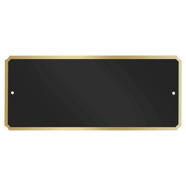 2 7/8" x 6 7/8" Laserable Brass Plate with Notched Corners, Border and 2 holes Thumbnail